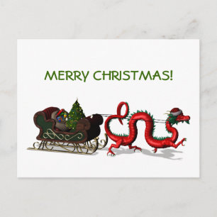 Santa Claus Dragon Feestdagenkaart