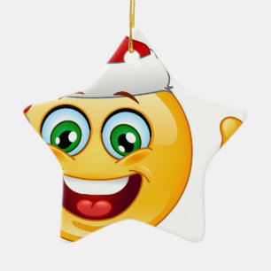 santa claus emoji keramisch ornament