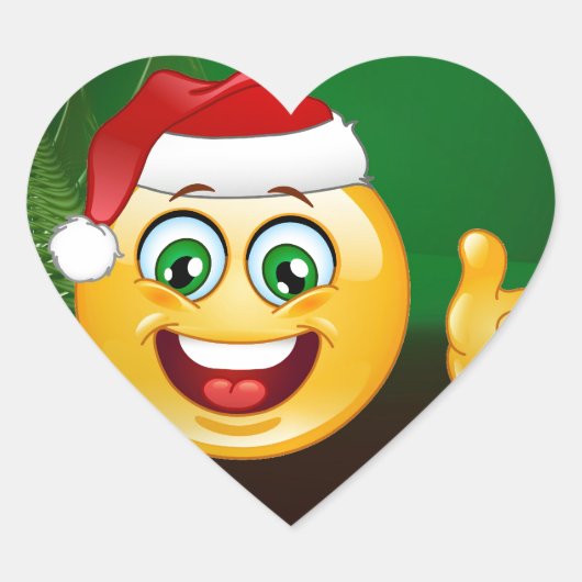 santa claus emojis hart sticker (Voorkant)