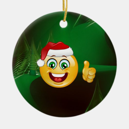 santa claus emojis keramisch ornament (Voorkant)