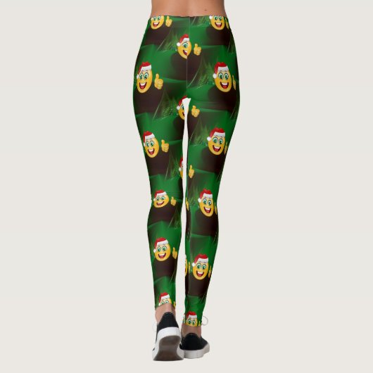 santa claus emojis leggings (Dos)