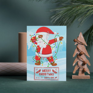 Santa Claus en difficulté Funny Christmas Carte po