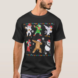 santa claus en elf en vrienden die kerst bablen t-shirt