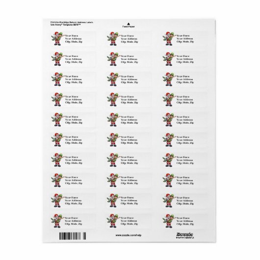 Santa Claus en Elf Etiket (Full Sheet)