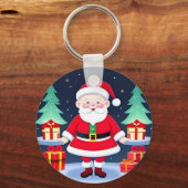 Santa Claus en Gifts Sleutelhanger (Voorkant)