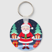 Santa Claus en Gifts Sleutelhanger (Achterkant)