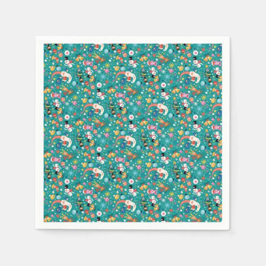 Santa Claus en Merry Friends Pattern Servet (Voorkant)