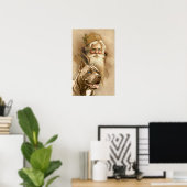  Santa Claus en Pet Pit Bull Dog Poster (Thuiskantoor)