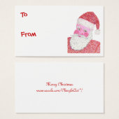 Santa Claus en Pointillisme étiquettes cadeaux de  (Devant & derrière)