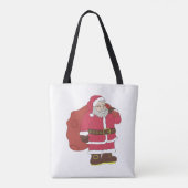 Santa Claus en rouge avec sac cadeau et lunettes (Dos)