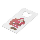 Santa Claus en rouge avec sac cadeau et lunettes (Dos Angle)