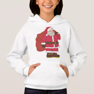 Santa Claus en rouge avec sac cadeau et lunettes