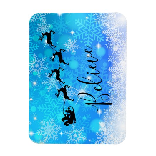 Santa Claus en zijn vliegende rendiertje - Geloof Magneet (Verticaal)