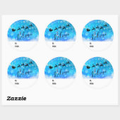 Santa Claus en zijn vliegende rendiertje - Geloof Ronde Sticker (Vel)