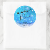 Santa Claus en zijn vliegende rendiertje - Geloof Ronde Sticker (Tas)