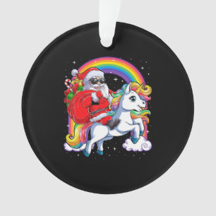 Santa Claus équitation Unicorn Funny Noël
