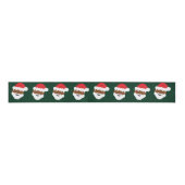 Santa Claus Face Red Green Brown Skin Kerstmis Grosgrain Lint (Voorkant)