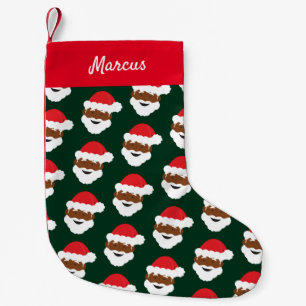 Santa Claus Face Red Green Brown Skin Name Kleine Kerstsok