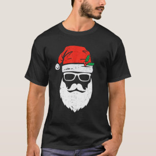 Santa Claus Face Sunbril met Pet Beard Christm T-shirt