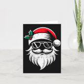 Santa Claus Face Sungles With Hat Beard Christmas Kaart (Voorkant)