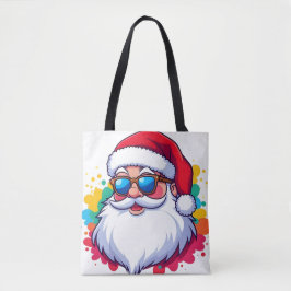 Santa Claus Face With Paint Splatter Christmas Draagtas