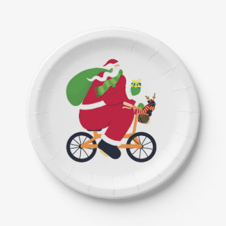 Santa Claus fiets Papieren Bordje