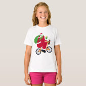 Santa Claus fiets T-shirt (Voorkant volledig)
