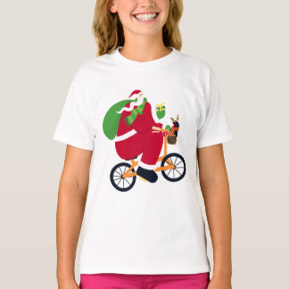 Santa Claus fiets T-shirt