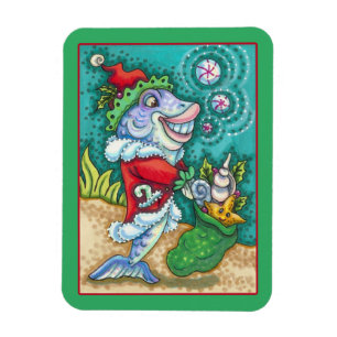 SANTA CLAUS FISH TALES, STARFISH, BAG VAN SEASHELL MAGNEET