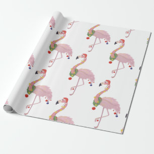 santa claus flamingo cadeaupapier
