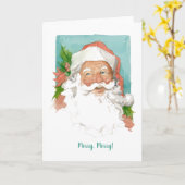 Santa Claus Folded Wenskaart Kaart (Gele Bloem)