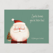 Santa Claus Funny Quote dat je slecht Briefkaart b (Voorkant)
