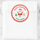 Santa Claus Gepersonaliseerde Kerst stickers (Tas)