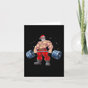 Santa Claus Gewichtheffen Fitness Kerstmis Bodybu Kaart