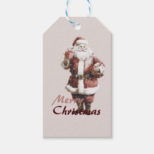 Santa Claus Gift Label Cadeaulabel (Voorkant)
