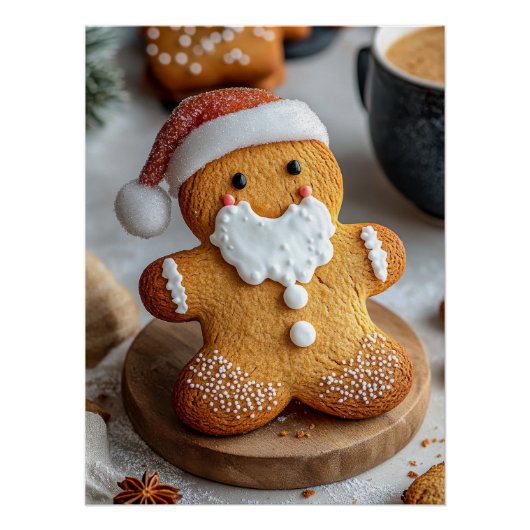 Santa Claus Gingerbread Man Perfect Poster (Voorkant)