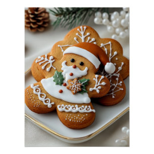 Santa Claus Gingerbread Man Perfect Poster