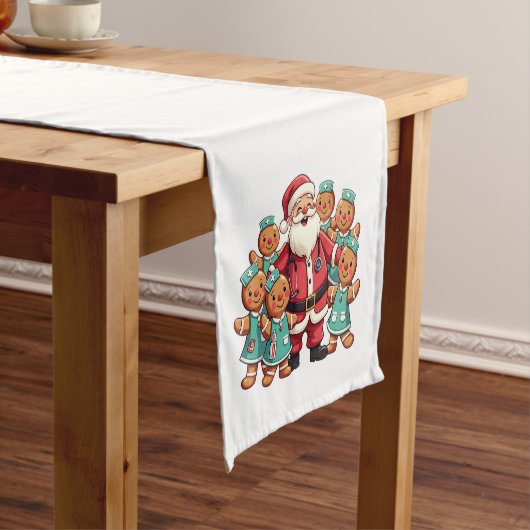 Santa Claus Gingerbread Nursing Squad Korte Tafelloper (Voorbeeld)
