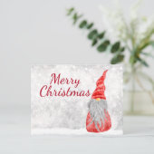 Santa Claus Gnome op Snowy Field  Briefkaart (Staand voorkant)