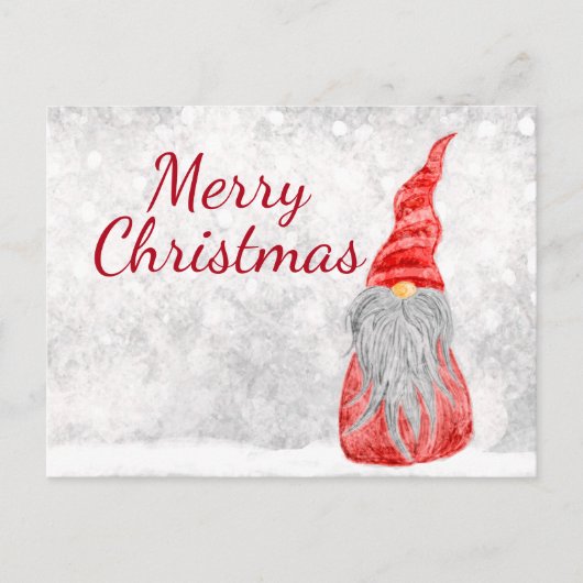 Santa Claus Gnome op Snowy Field  Briefkaart (Voorkant)