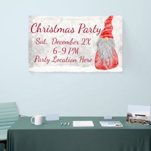 Santa Claus Gnome op Snowy Field  Spandoek (Beurs)