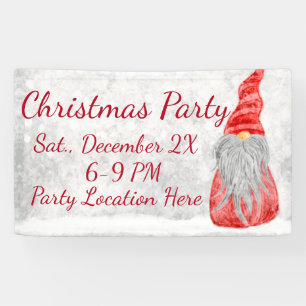 Santa Claus Gnome op Snowy Field  Spandoek