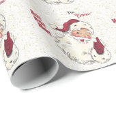 Santa Claus Gold Glitter - kerstmis op maat Cadeaupapier (Rol Hoek)