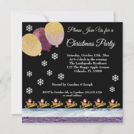 Santa Claus Gold Glitter Party Ballonnen Kerstmis Kaart