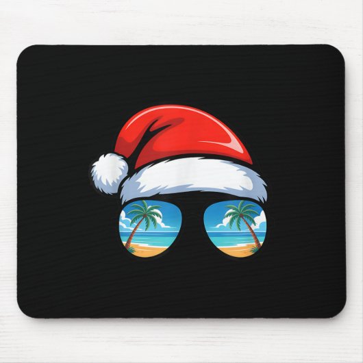 Santa Claus Hat Sungles Beach Christmas In July Su Muismat (Voorkant)