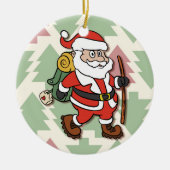 Santa Claus hiker Keramisch Ornament (Voorkant)