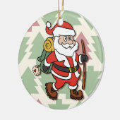 Santa Claus hiker Keramisch Ornament (Links)