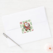 Santa Claus hiker Vierkante Sticker (Envelop)