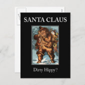 SANTA CLAUS hippy sale ? Carte postale de Noël ! (Devant / Derrière)