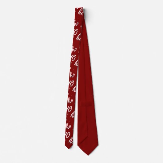Santa Claus Ho Ho Ho Kerstmis Snowflake Dark Red Stropdas (Achterkant)